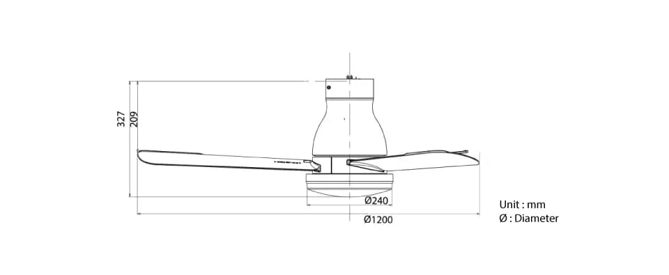 KDK U48FP Black/White 120cm Ceiling Fan with Remote Control