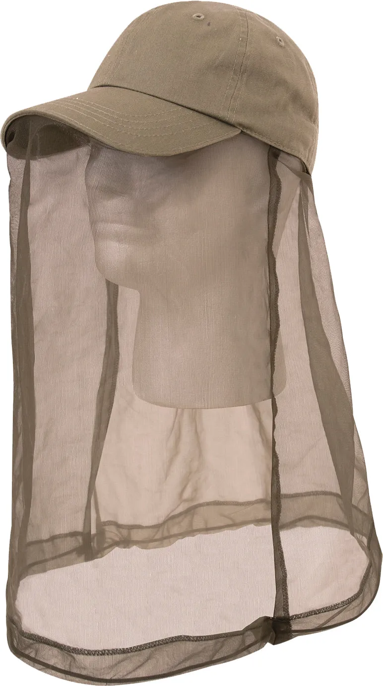 Khaki Operator Cap With Mosquito Net