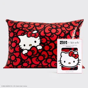 Kitsch x Hello Kitty Satin Pillowcase - Hello Kitty Bathes in a Sea of Bows