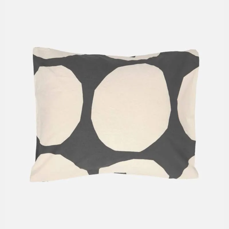 Kivet Pillowcase 50cm x 70-75cm in charcoal, off-white