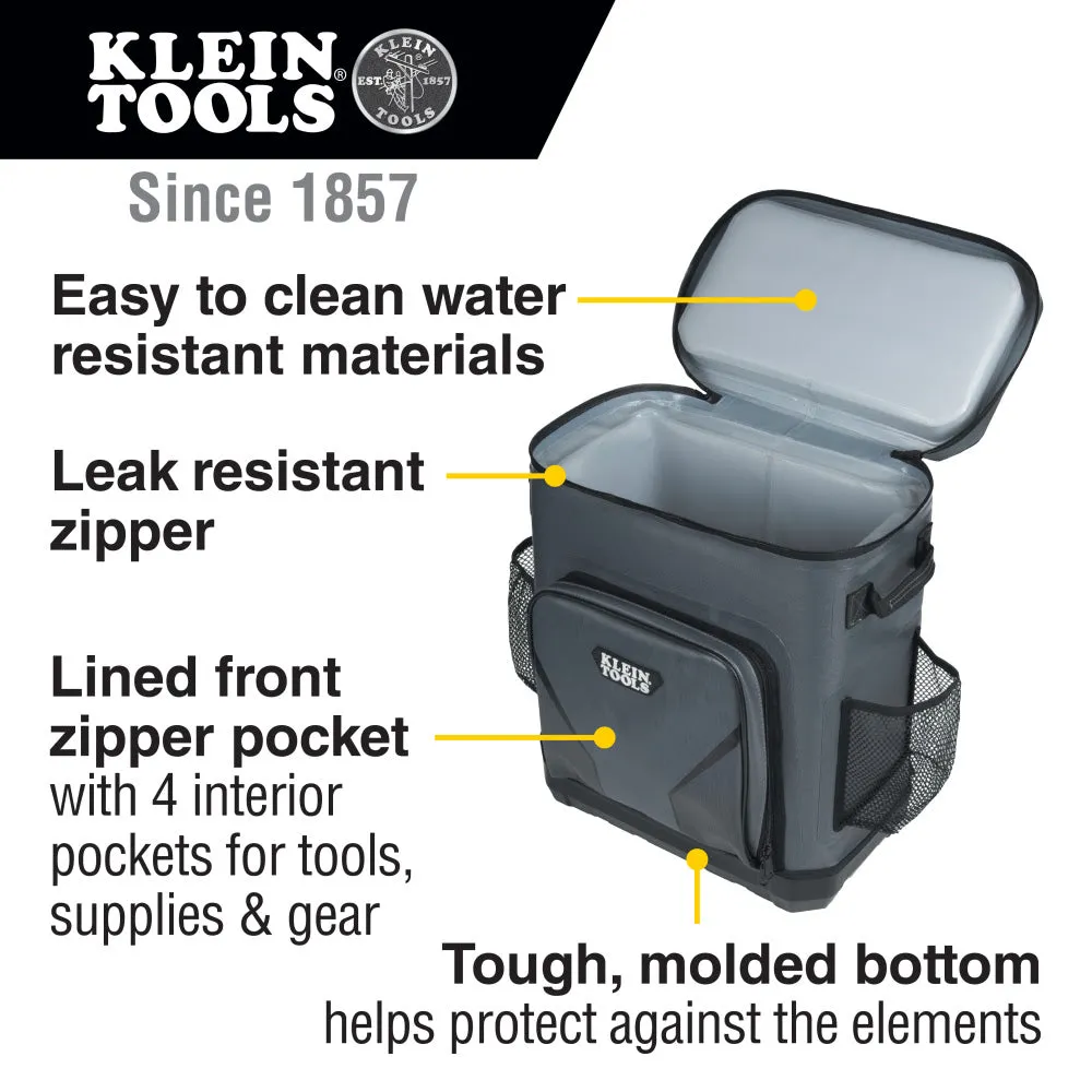 Klein 62810BPCLR Backpack Cooler, Insulated, 30 Can Capacity