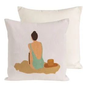 Lady On Beach Pillow