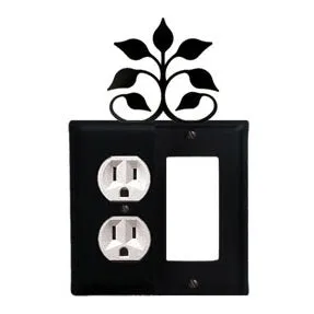 Leaf Fan Combination Cover - Single Left Outlet w/Single Right GFI