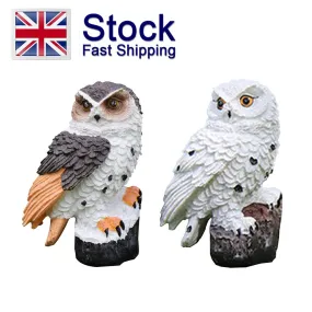 LED Garden Owl Solar Lights Patio Yard Lawn Waterproof Stake Lamp