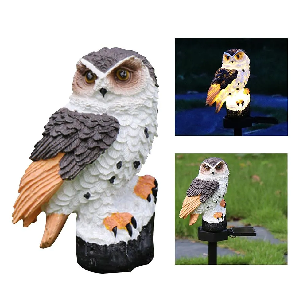 LED Garden Owl Solar Lights Patio Yard Lawn Waterproof Stake Lamp