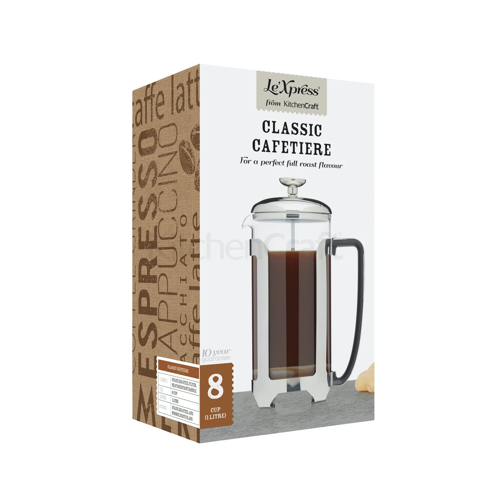 Le'Xpress French Press Cafetière 8 Cup