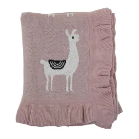 Llama Cotton Knit Baby Blanket