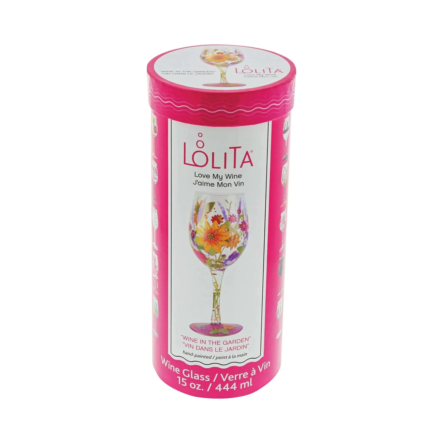 Lolita Wine in the Garden Hand-Painted Artisan Wine Glass