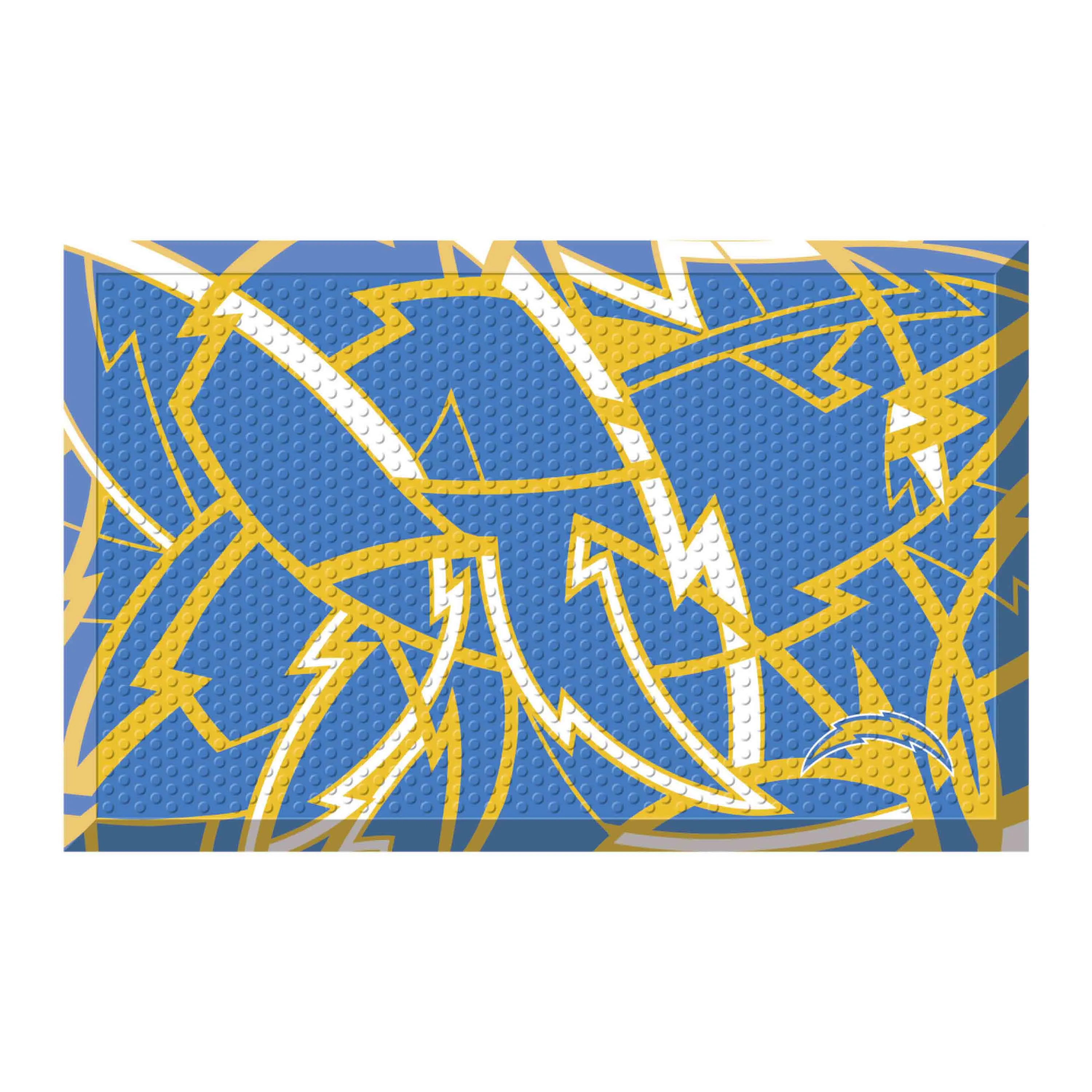 Los Angeles Chargers Rubber Scraper Door Mat XFIT Design