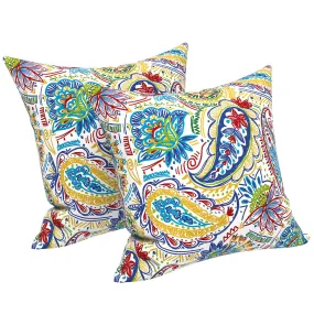 LVTXIII Outdoor Throw Pillow Covers 18" x 18" New Paisley Chili (Pack of 2)