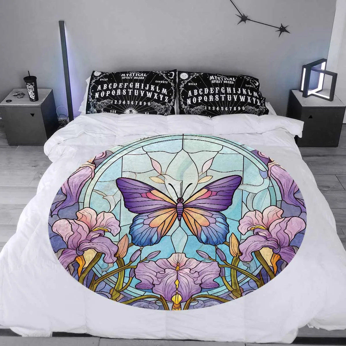 Mandalla_Butterfly_Awd35184  Circular Micro Fleece Blanket 60"