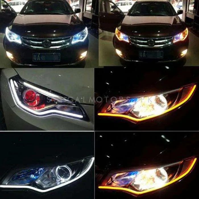 Maximus Flexible Headlight / Head Lamp Dual Color Internal DRL with 200 SMD - Audi Style Look | Installed Inside