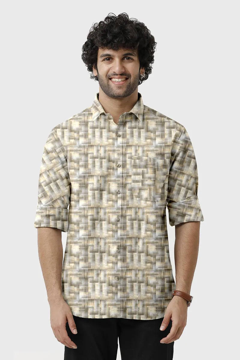 Miami -  Yellow Printed Casual Shirts for Men | Ariser