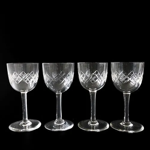 Mobler Vintage sweet wine glass with debossed pattern from Sweden mid-century. Price per piece.