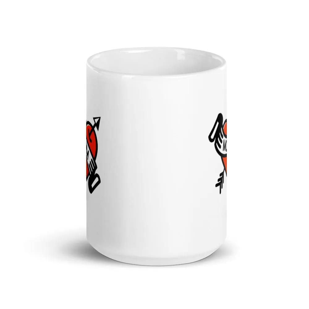 Mom Tattoo Style White glossy mug