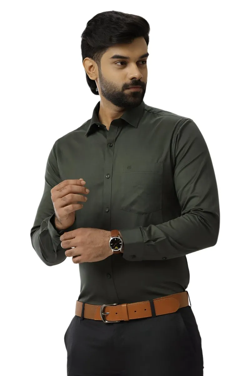 Monti - Army Green Formal Shirts for Men | Ariser