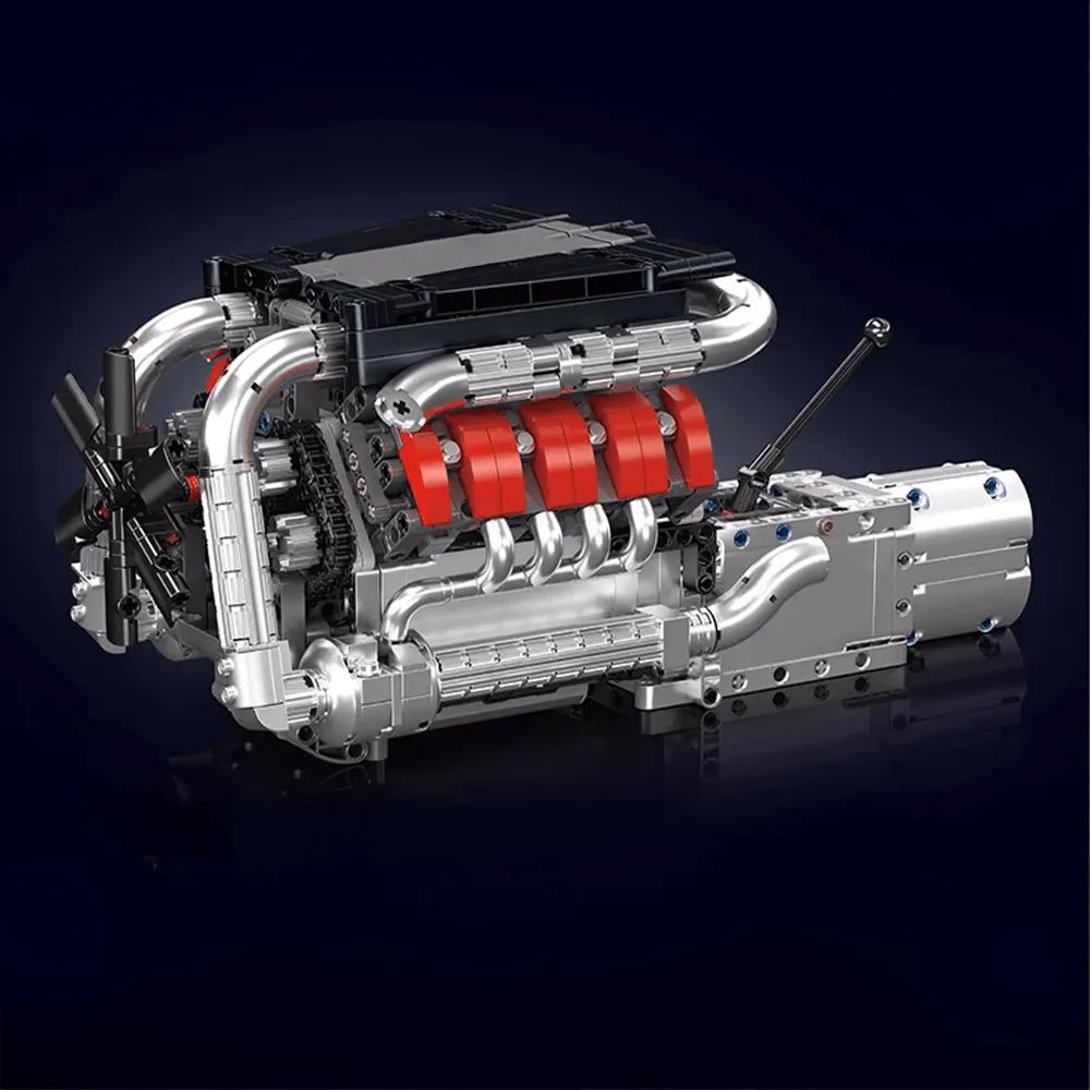 Motorised German V8 Engine With Gearbox 1168pcs