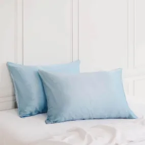 Mulberry Silk Pillow Case Twin Pack - Soft Blue