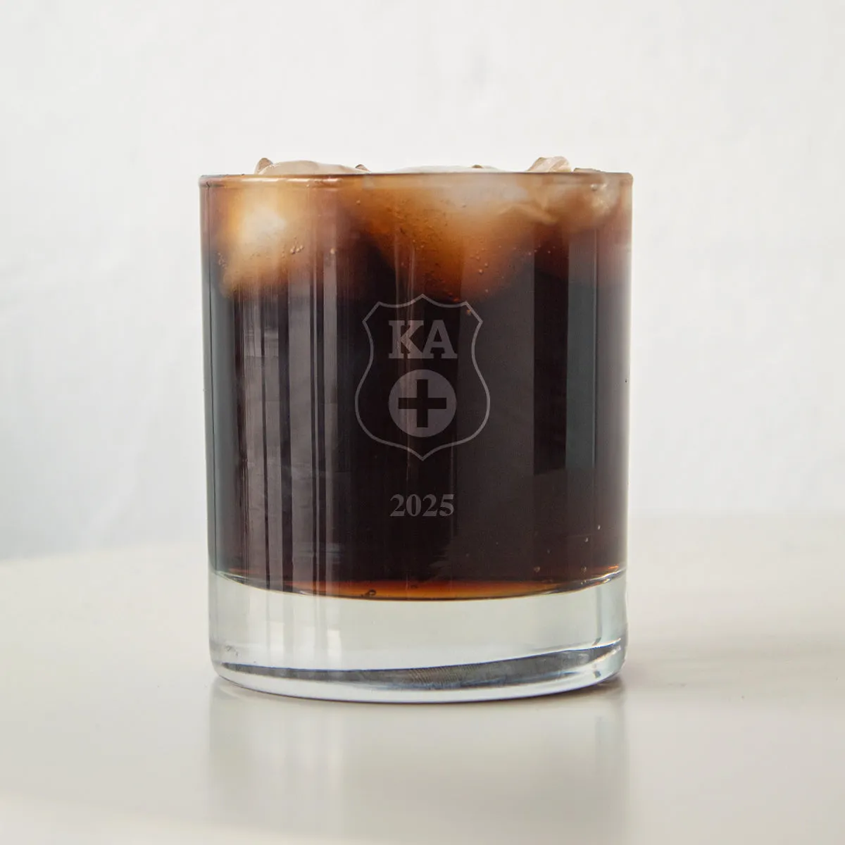 New! Kappa Alpha Engraved Year Rocks Glass