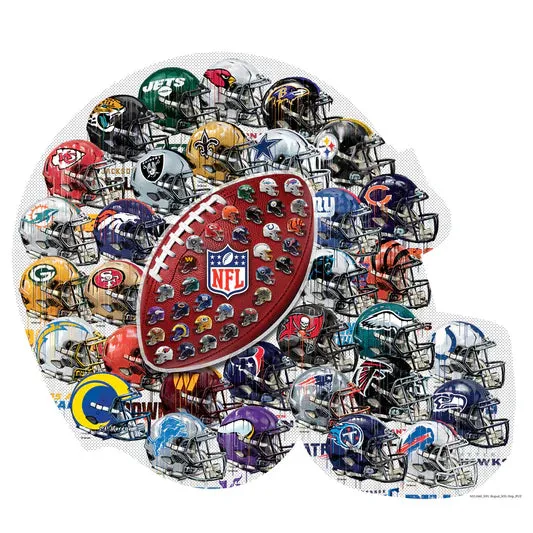 NFL Helmet Drip Art 500 Piece Shaped Jigsaw Puzzle