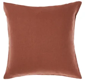 Nimes Rust Linen European Pillowcase by Linen House