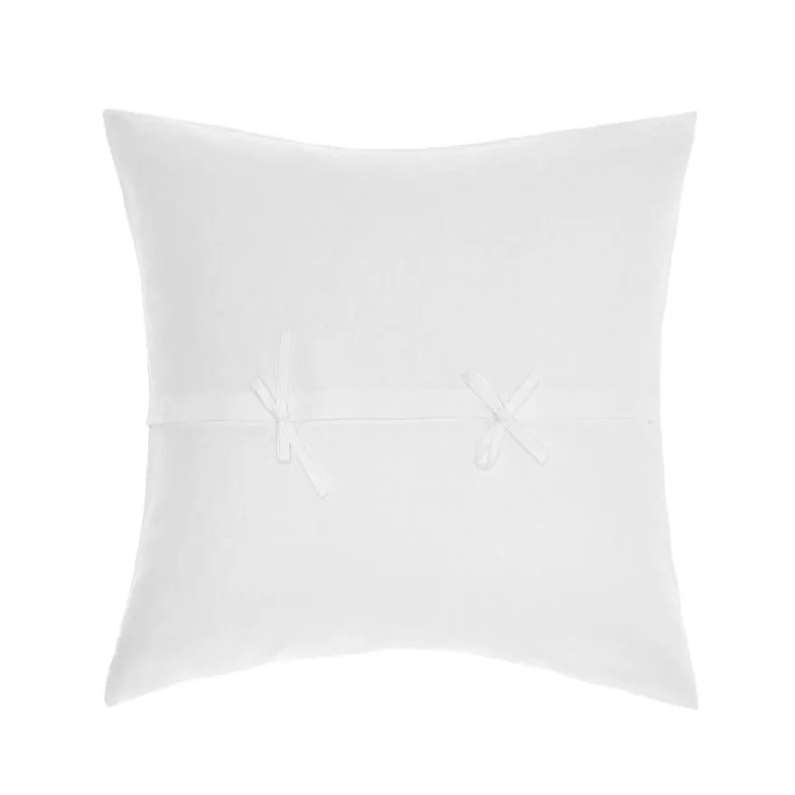 Nimes White Linen European Pillowcase by Linen House