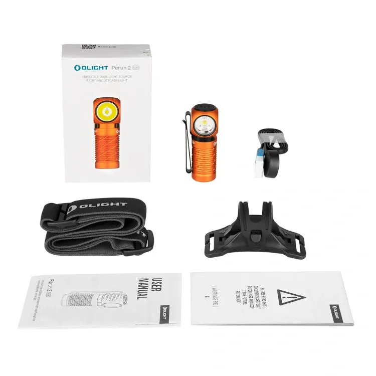 OLIGHT PERUN2MINIOG Perun 2 Mini LED Rechargeable Headlamp - Orange