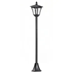 Outdoor Solar Powered Post Lamp Sensor Dimmable LED Lantern Bollard Pathway 1.6M Tall √¢¬Ä¬ì Black