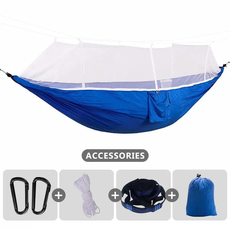 Parachute Camping Hammock with Mosquito Net, Double Occupancy with Tree Straps