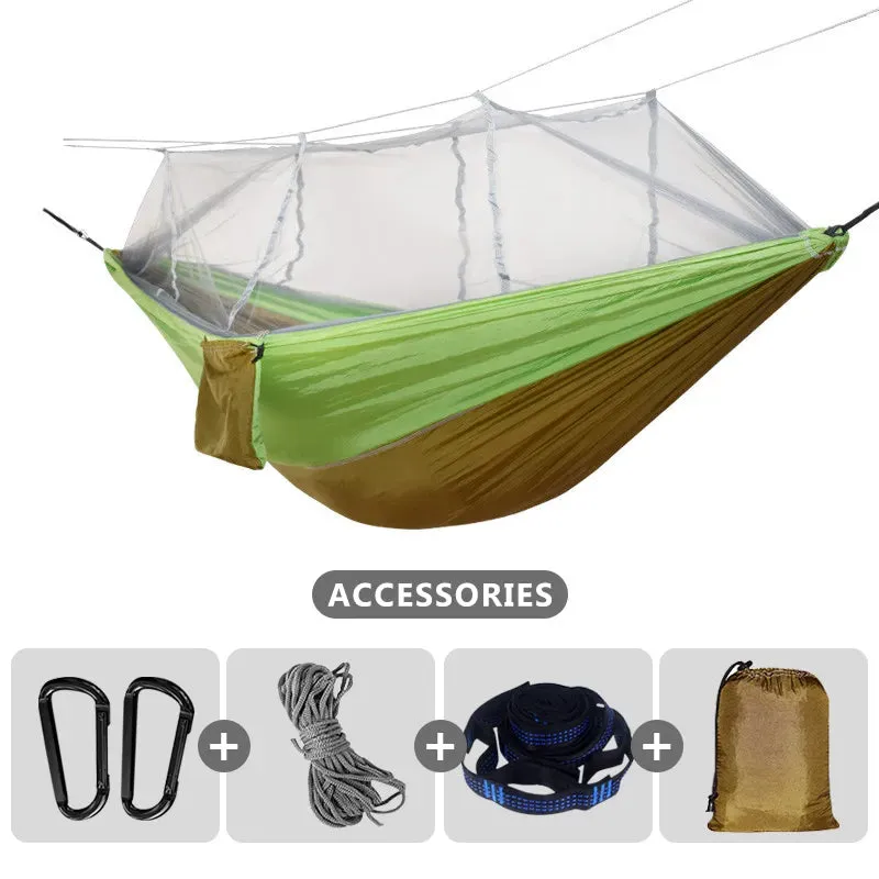 Parachute Camping Hammock with Mosquito Net, Double Occupancy with Tree Straps