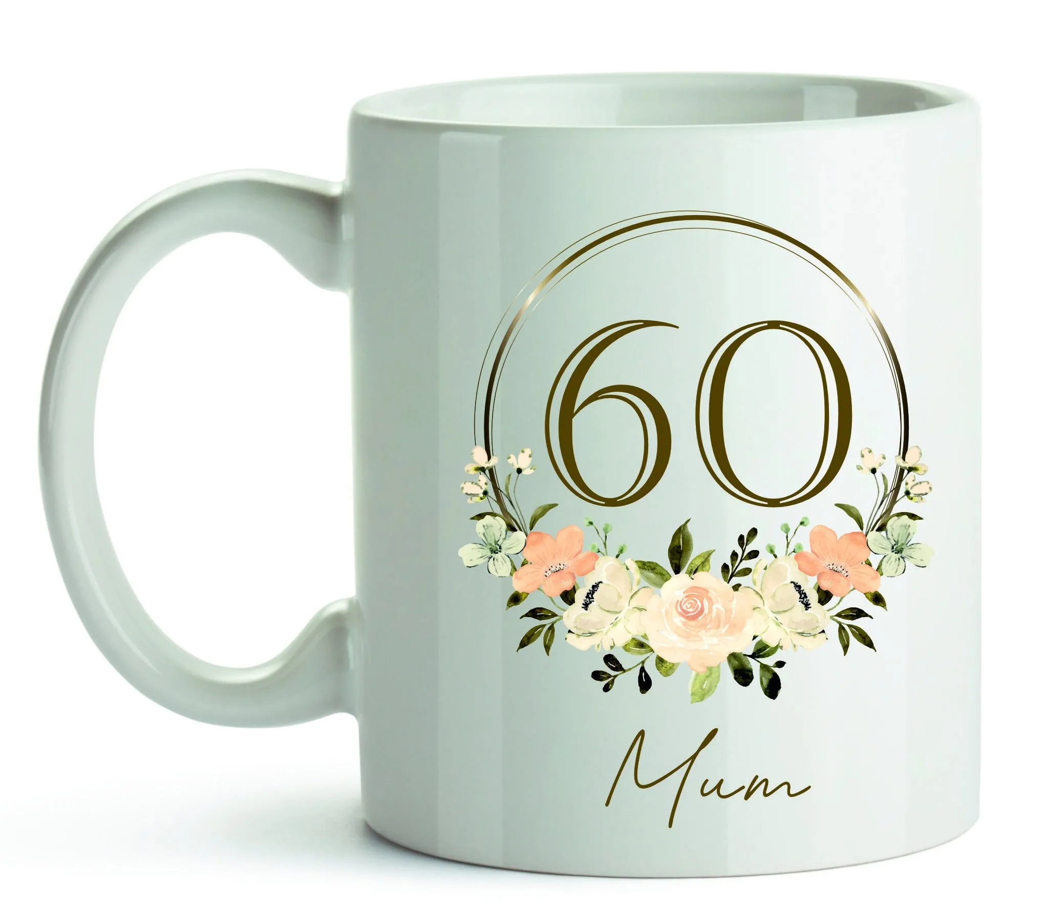 Personalised Ceramic Mug & Coaster - Age and Name 18th 21st 50th 60th 70th 80th 90th 100th Birthday Gift