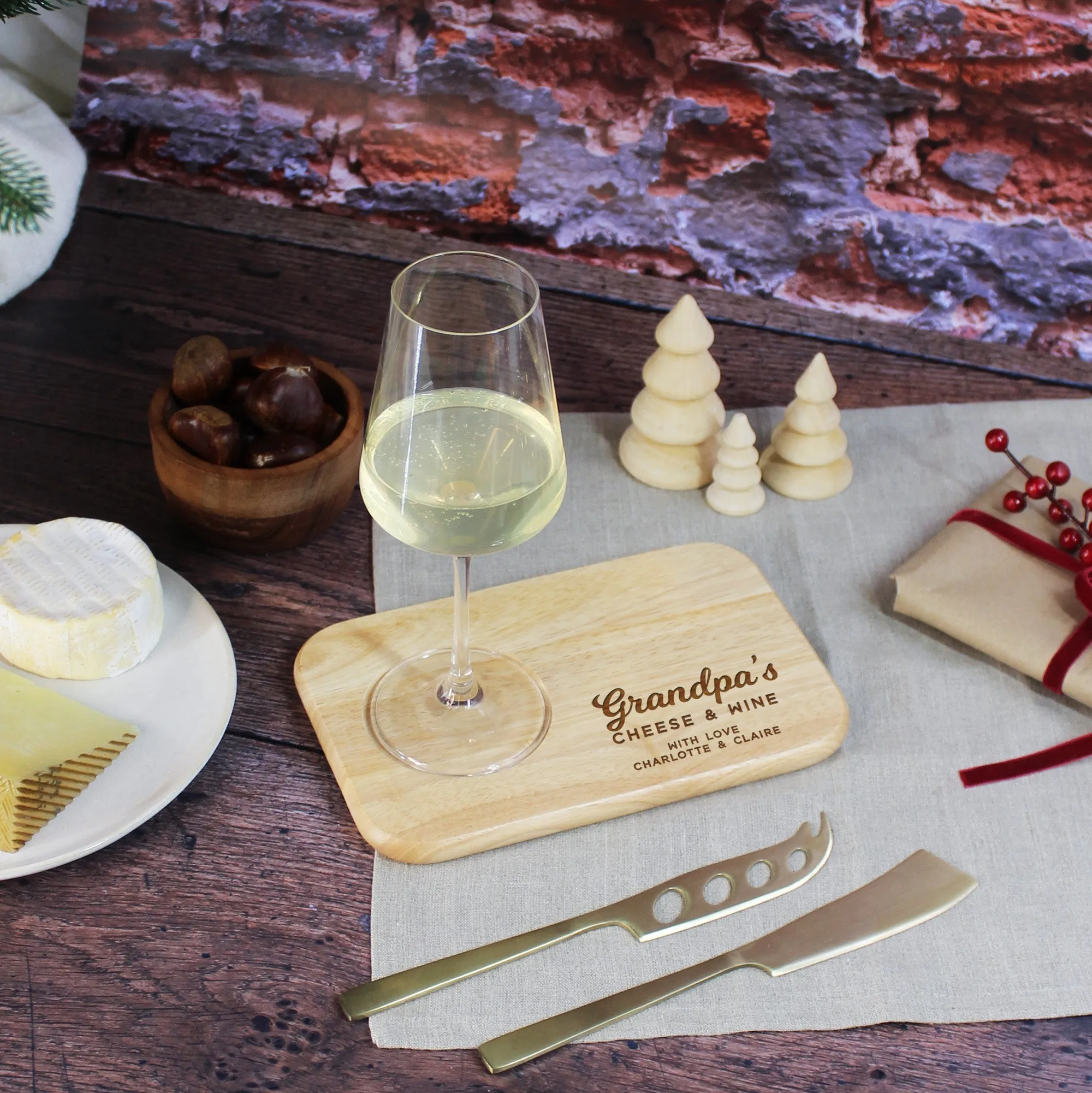 Personalised Cheese & Wine Serving Board