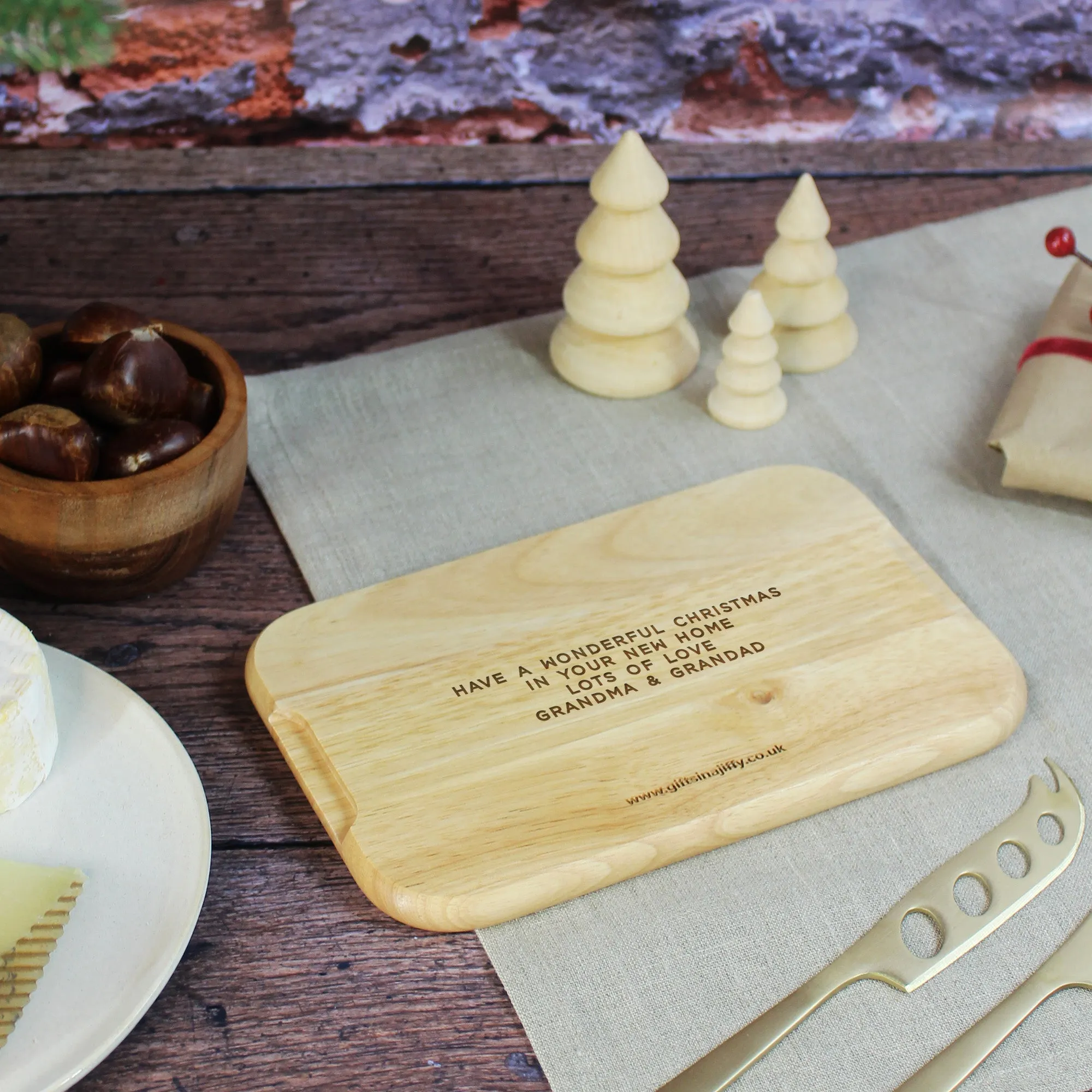 Personalised Cheese & Wine Serving Board