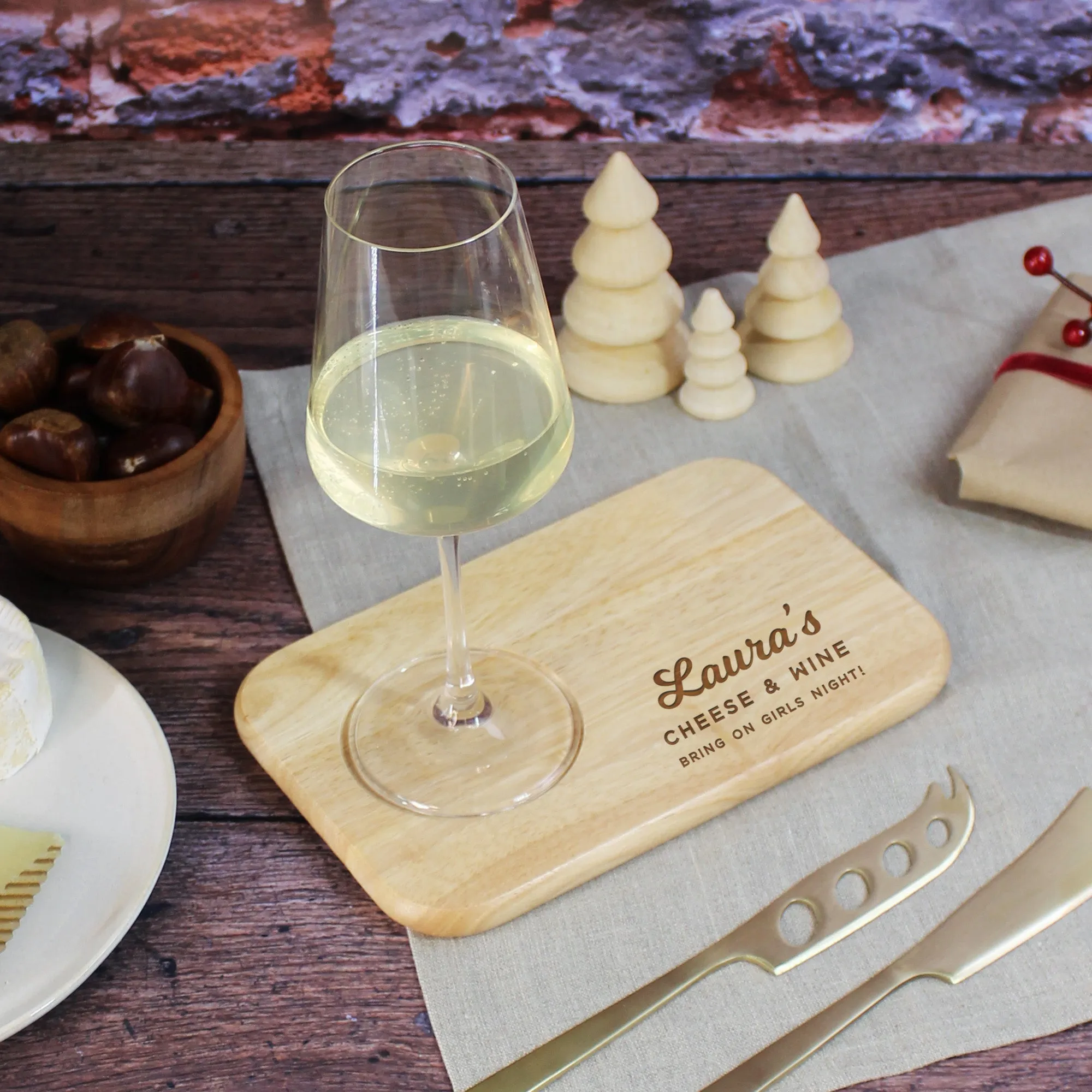 Personalised Cheese & Wine Serving Board