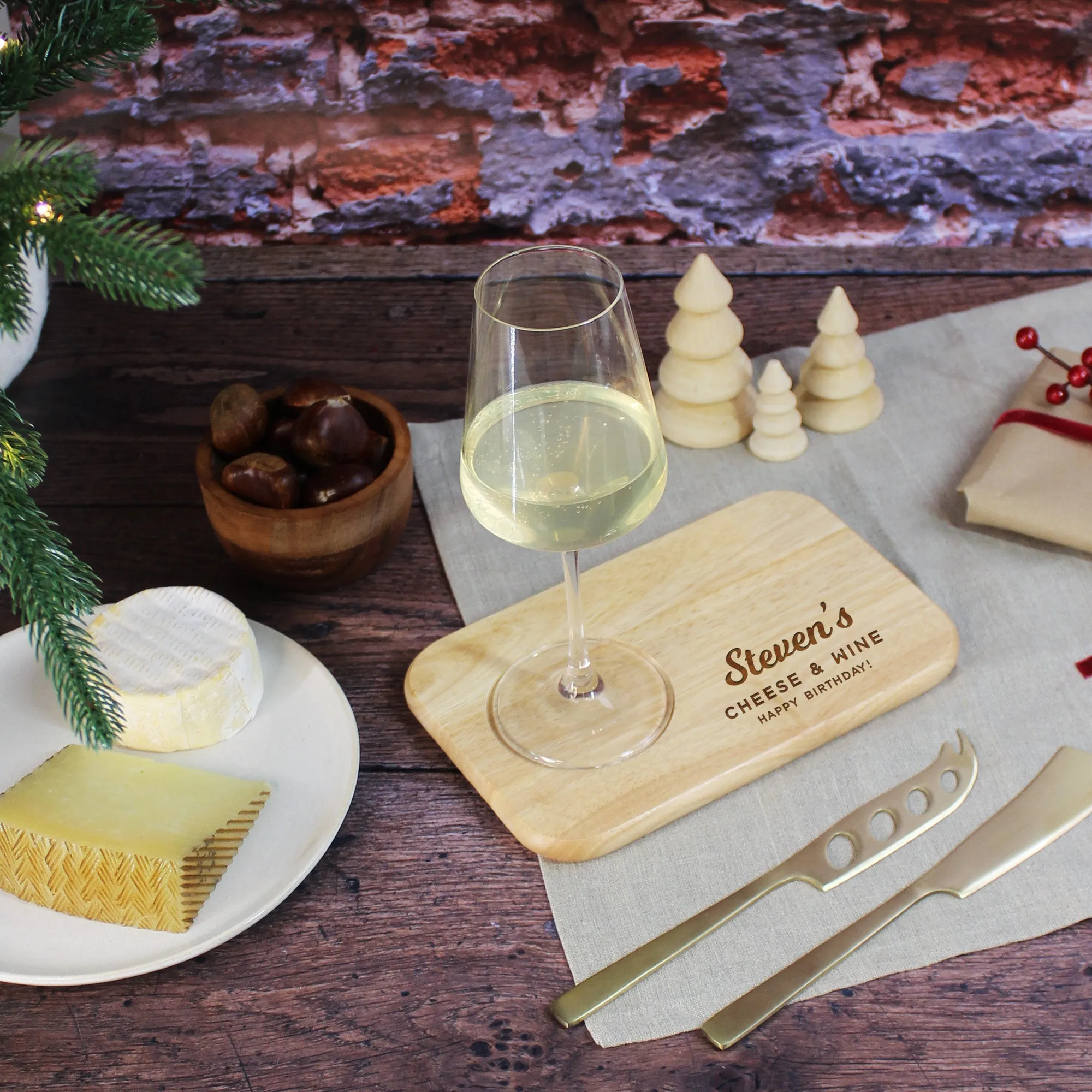 Personalised Cheese & Wine Serving Board