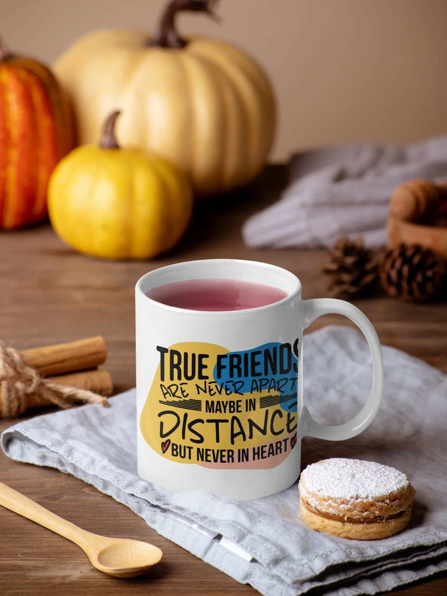 Personalised True friends are never apart ... Friendship Quote Mug - Coffee Mug - Gift Mug - Cup