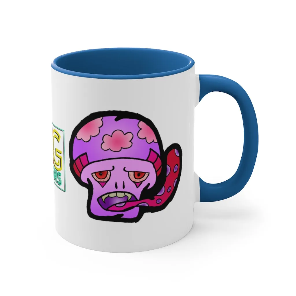 Pink Shroom Accent Coffee Mug, 11oz