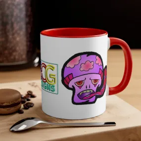 Pink Shroom Accent Coffee Mug, 11oz