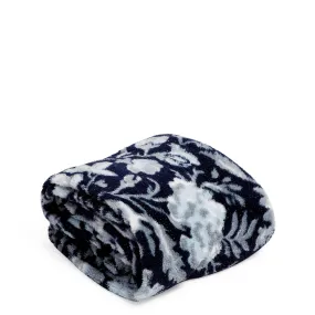 Plush Shimmer Throw Blanket - Frosted Lace Navy