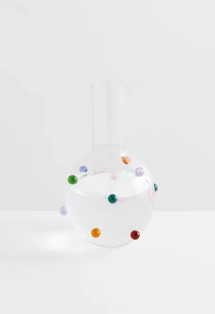 Pomponette Carafe - Clear/ Multi