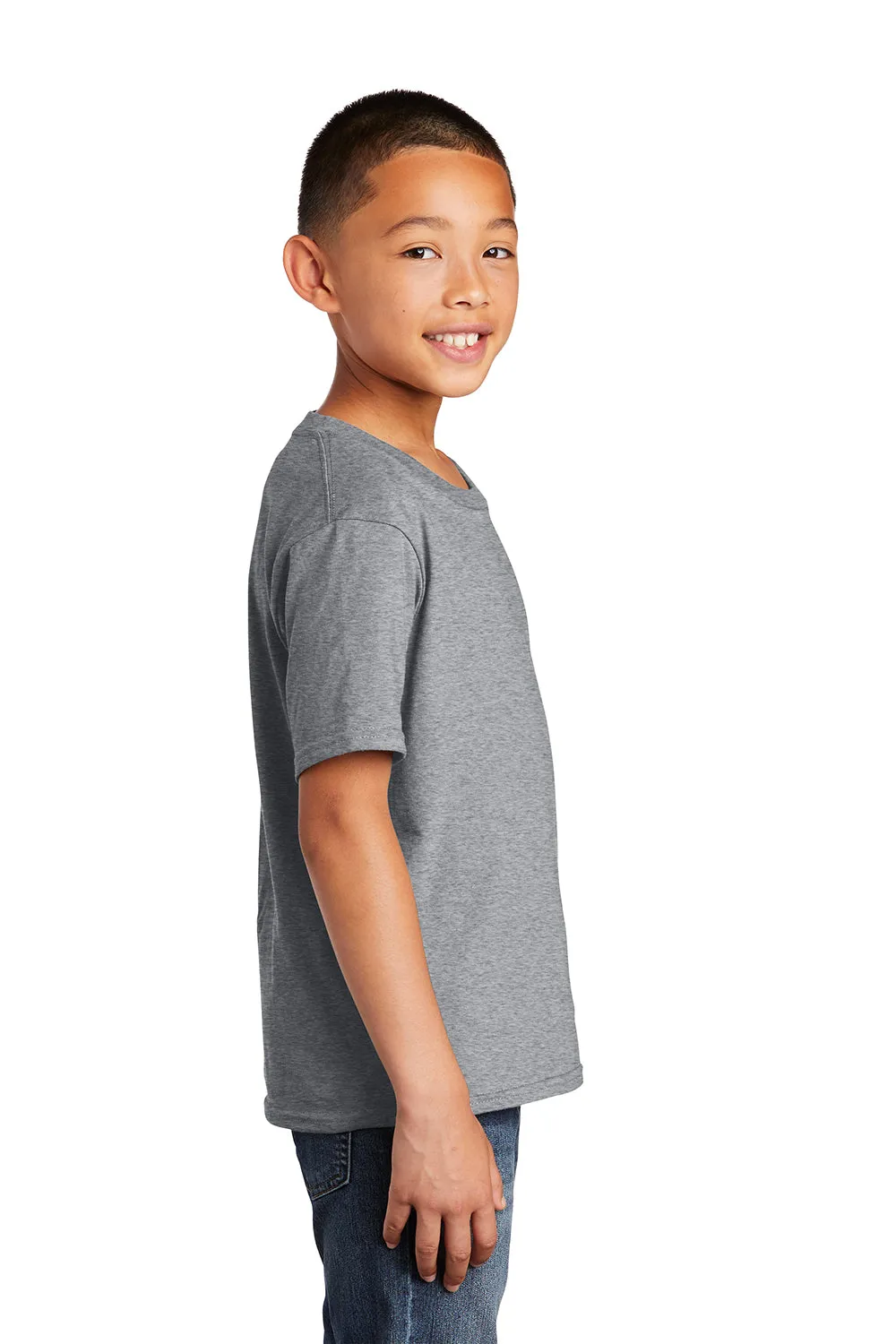 Port & Company Youth Fan Favorite Short Sleeve Crewneck T-Shirt - Heather Grey