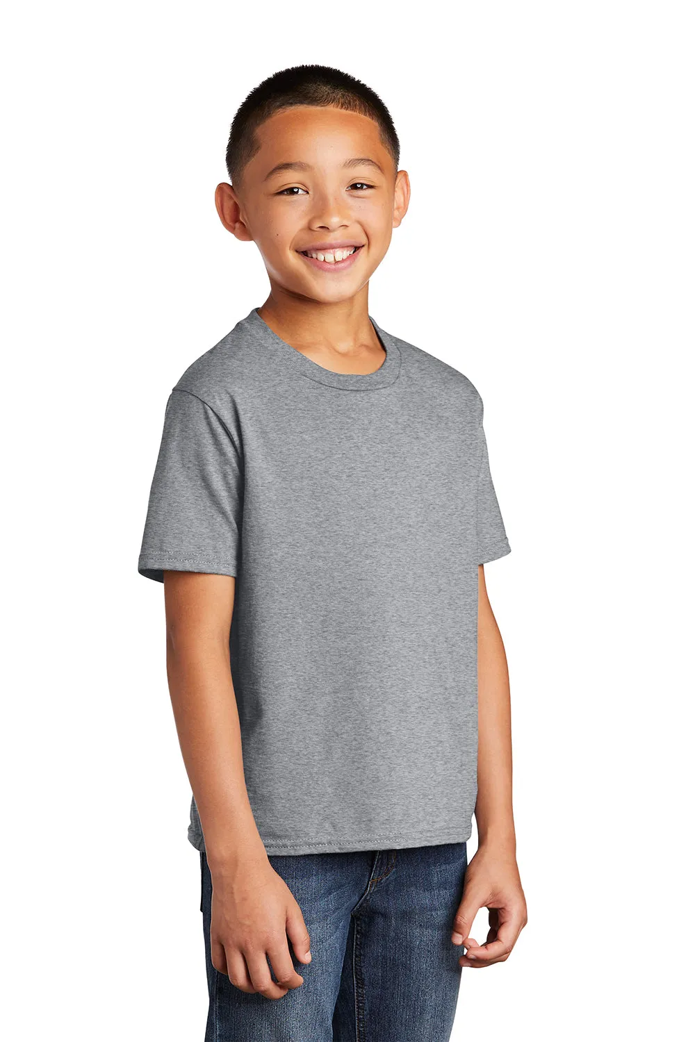 Port & Company Youth Fan Favorite Short Sleeve Crewneck T-Shirt - Heather Grey