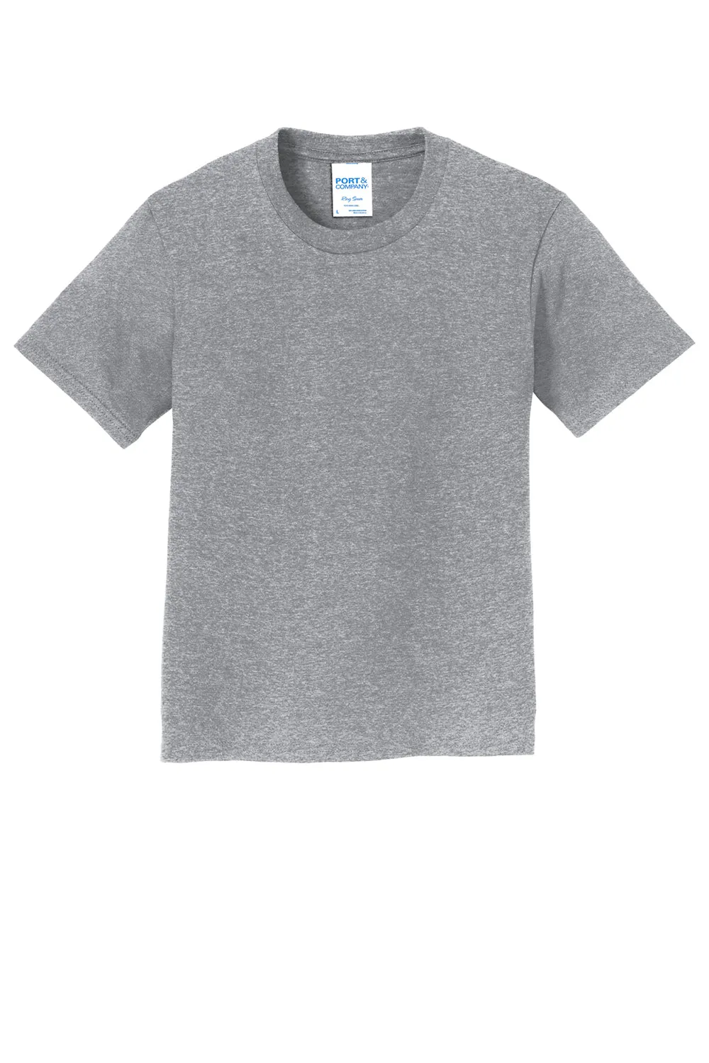 Port & Company Youth Fan Favorite Short Sleeve Crewneck T-Shirt - Heather Grey