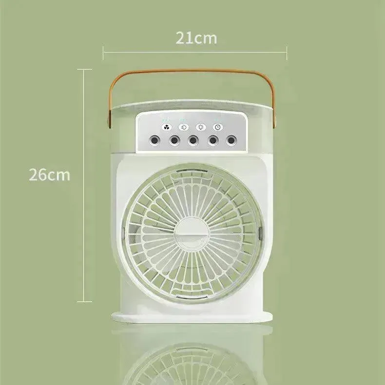 Portable USB Air Conditioner Cooling Fan With 5 Sprays 7 Color Light 600ML Water Tank Spray Mist Air Cooler Humidifiers