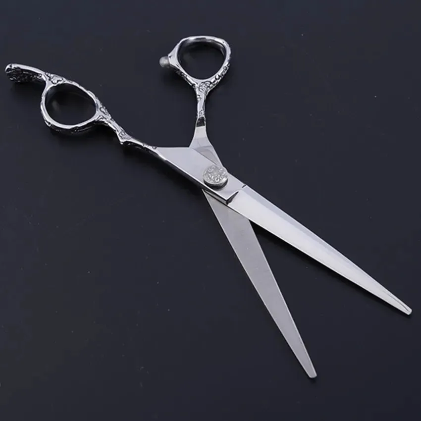 Professional Japanese 440C Stainless Steel Hairdressing Scissors - 7 Inch Plum Handle