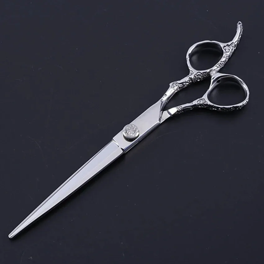 Professional Japanese 440C Stainless Steel Hairdressing Scissors - 7 Inch Plum Handle