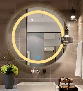 Quality Mirrors Warm White Led Mirror Wall Mounted - 20*20 Inch, Round, Framed