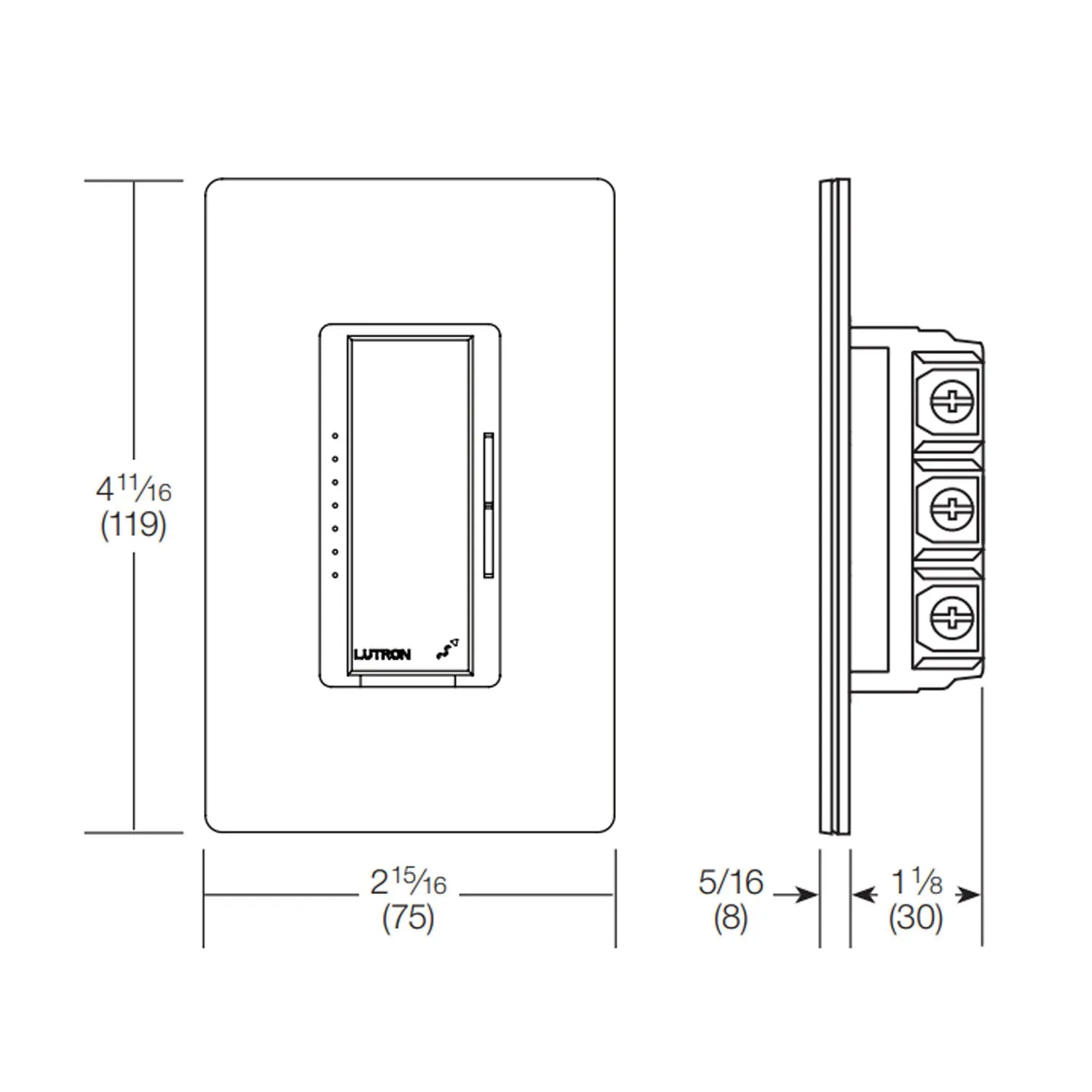 RadioRA 2 Maestro Smart Dimmer Switch, 1000W MLV, Single Pole/Multi-Location, Neutral Required, White