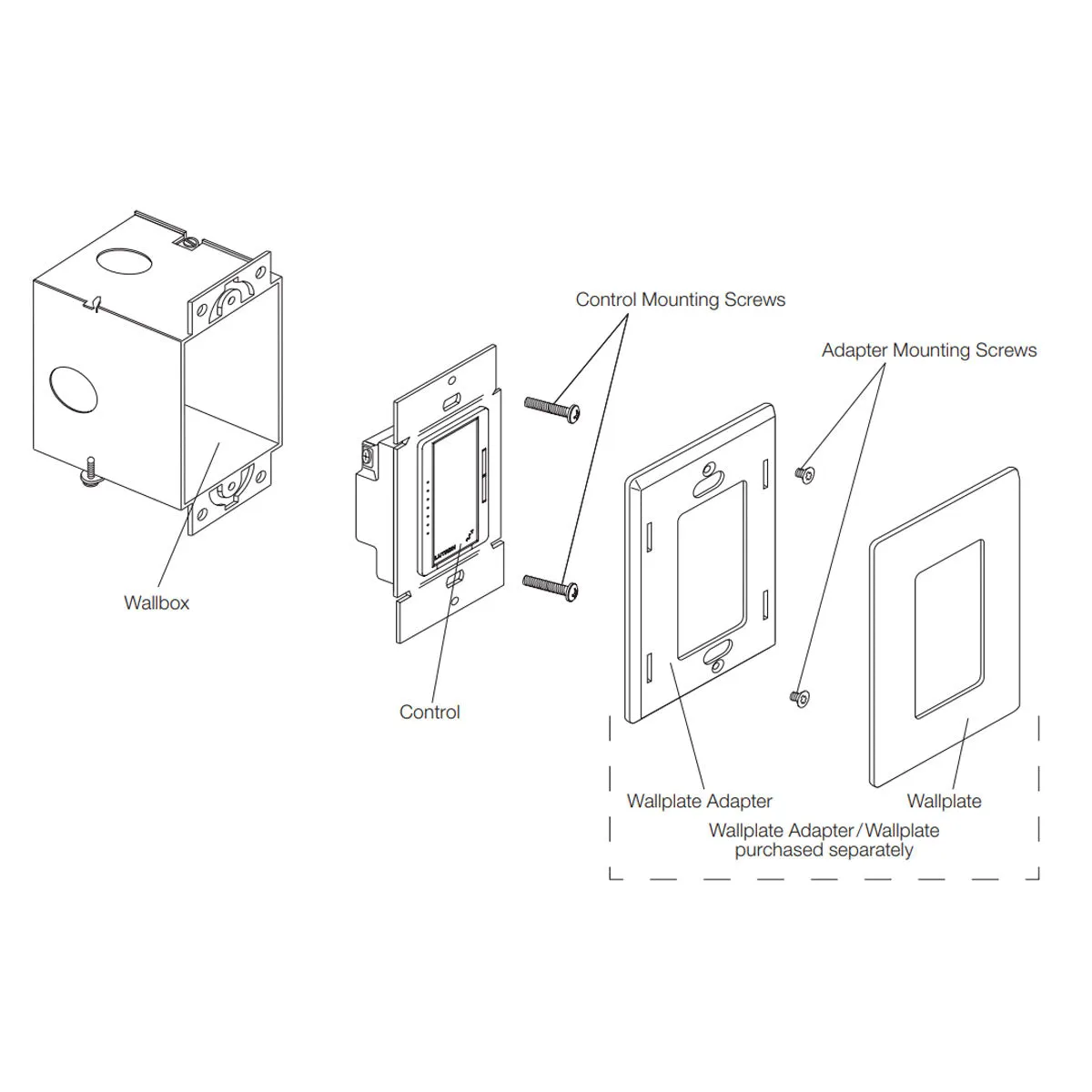 RadioRA 2 Maestro Smart Dimmer Switch, 600W MLV, Single Pole/Multi-Location, Neutral Required, Light Almond