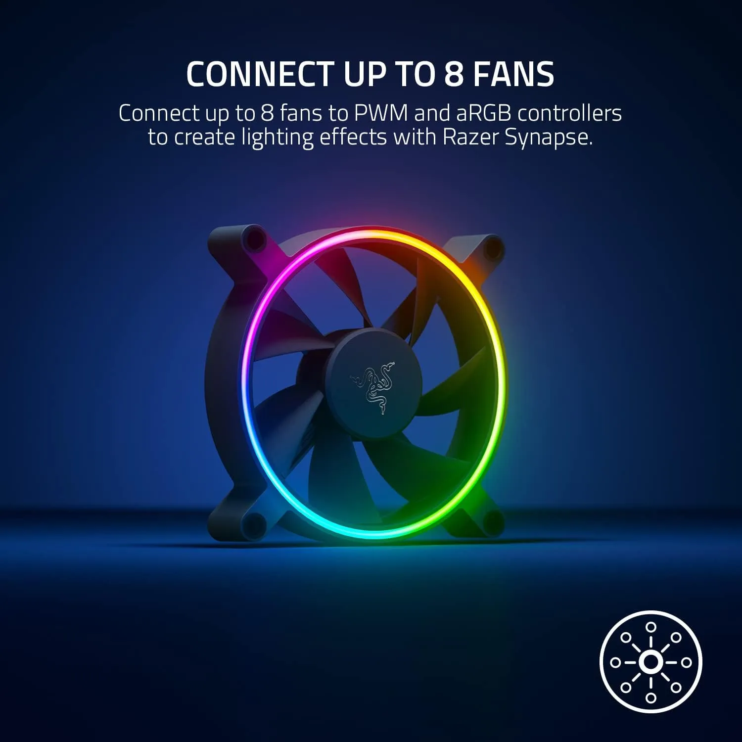 Razer Kunai Chroma 120mm ARGB LED PWM Performance Fan RC21-01800100-R3M1